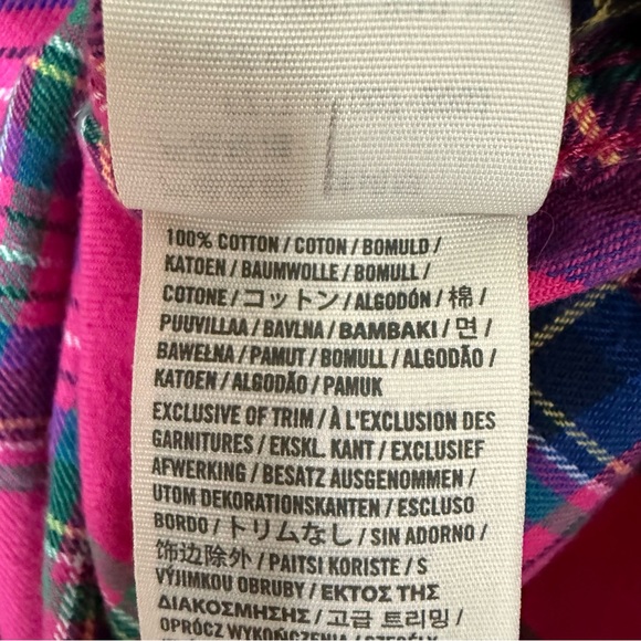 Hollister Pink Plaid Flannel Shirt Women’s Small Button Front Cotton Preppy - Picture 5 of 6